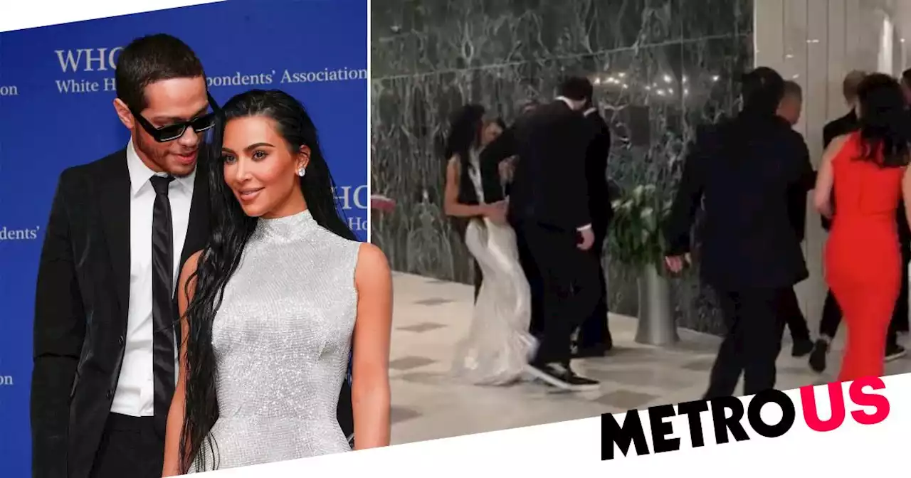 Pete Davidson stops Kim Kardashian from falling over at White House dinner