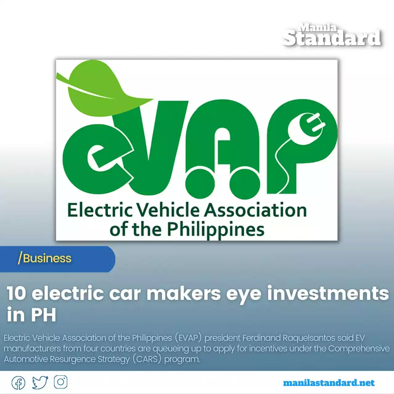 10 electric car makers eye investments in PH