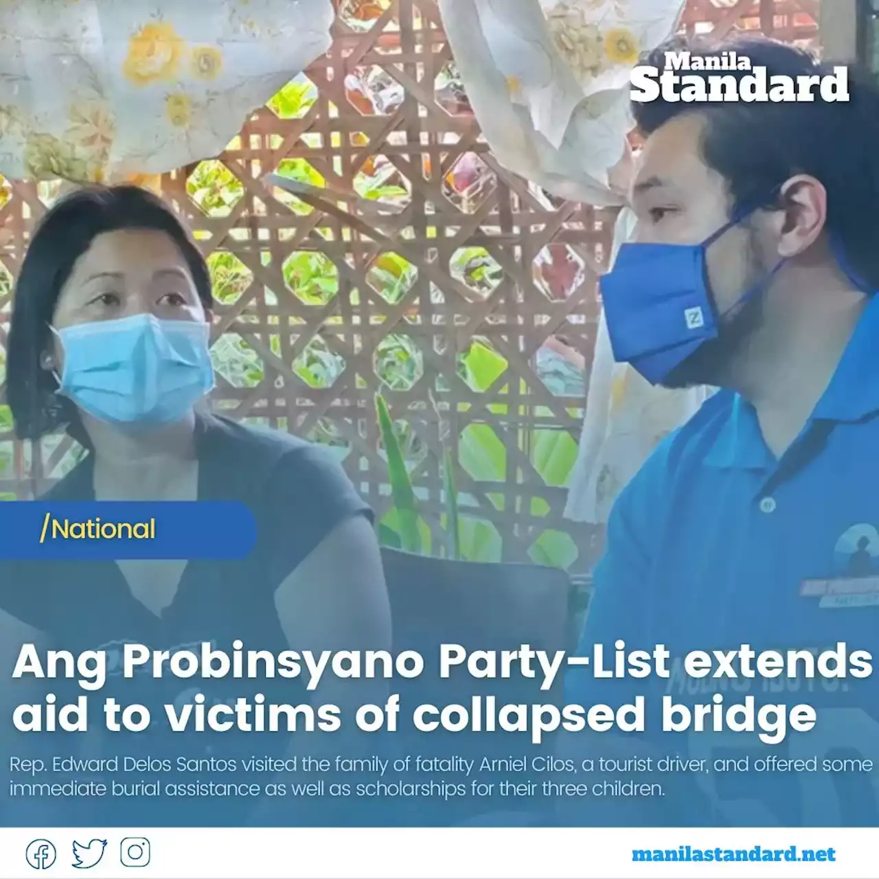 Ang Probinsyano Party-List extends aid to victims of collapsed bridge