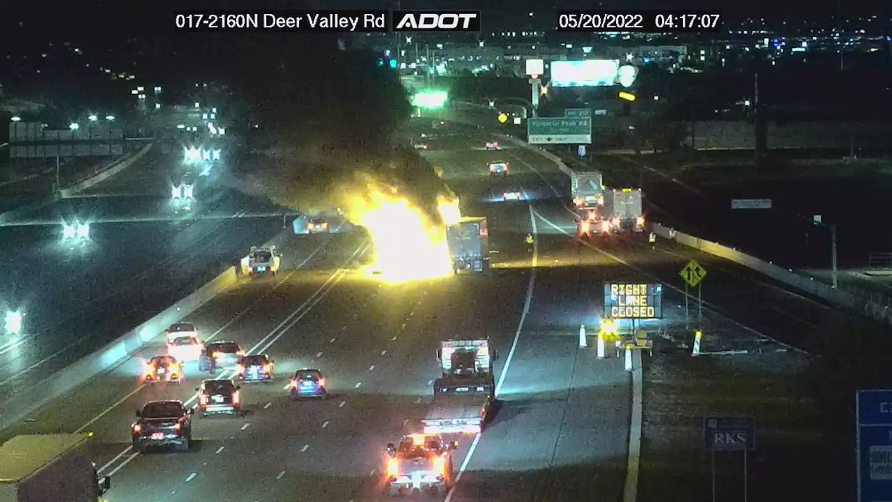 Deadly semi-truck crash, fire blocking NB I-17 at Deer Valley Road