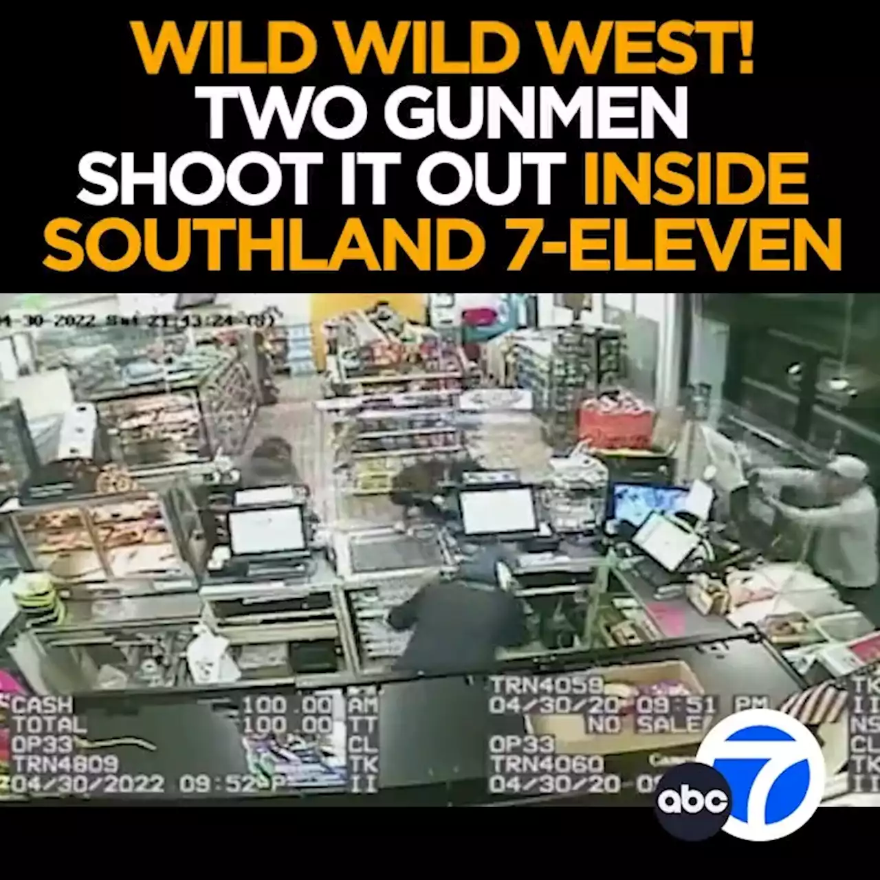 Wild shootout at Montebello 7-Eleven store caught on video; police now searching for 2 suspects