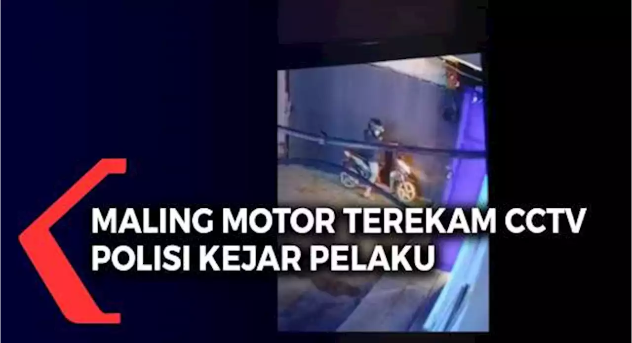 Maling Motor Terekam CCTV Polisi Kejar Pelaku