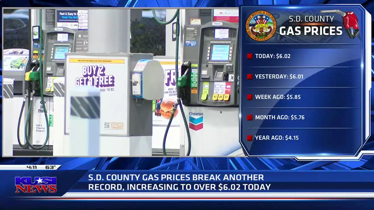 Record high gas prices plague drivers across San Diego County -