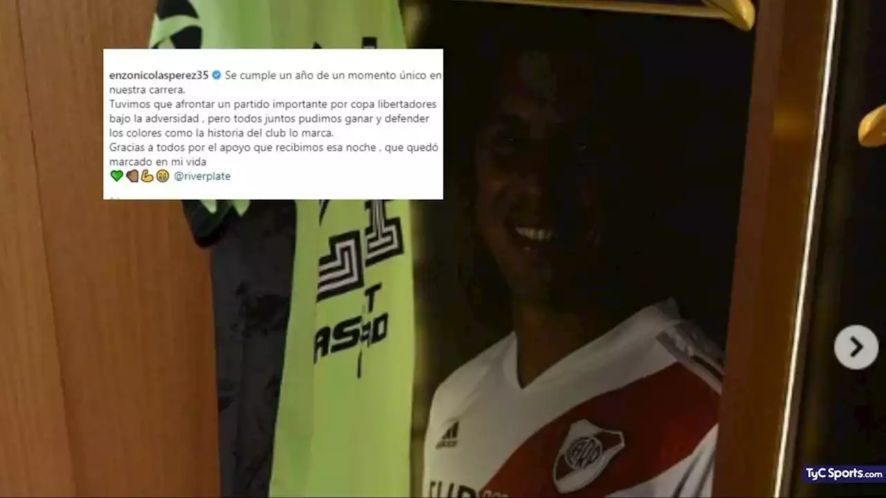 Enzo Pérez, el arquero de River: el emotivo posteo a un año de un hecho histórico - TyC Sports