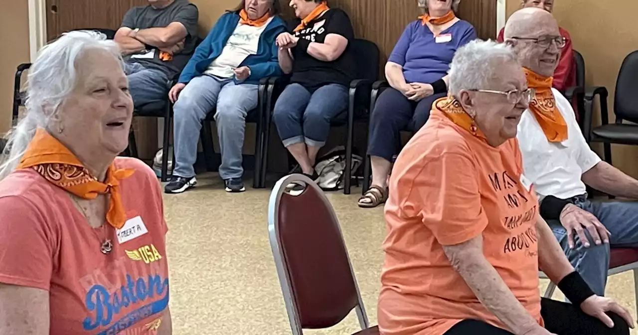 Smack-talking seniors take on high school seniors in chair volleyball game at North Olmsted Senior Center