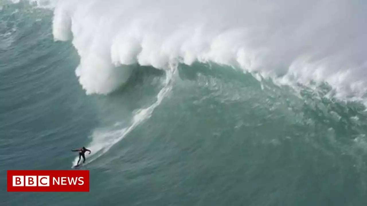 Cornwall surfer Tom Butler rides monster wave