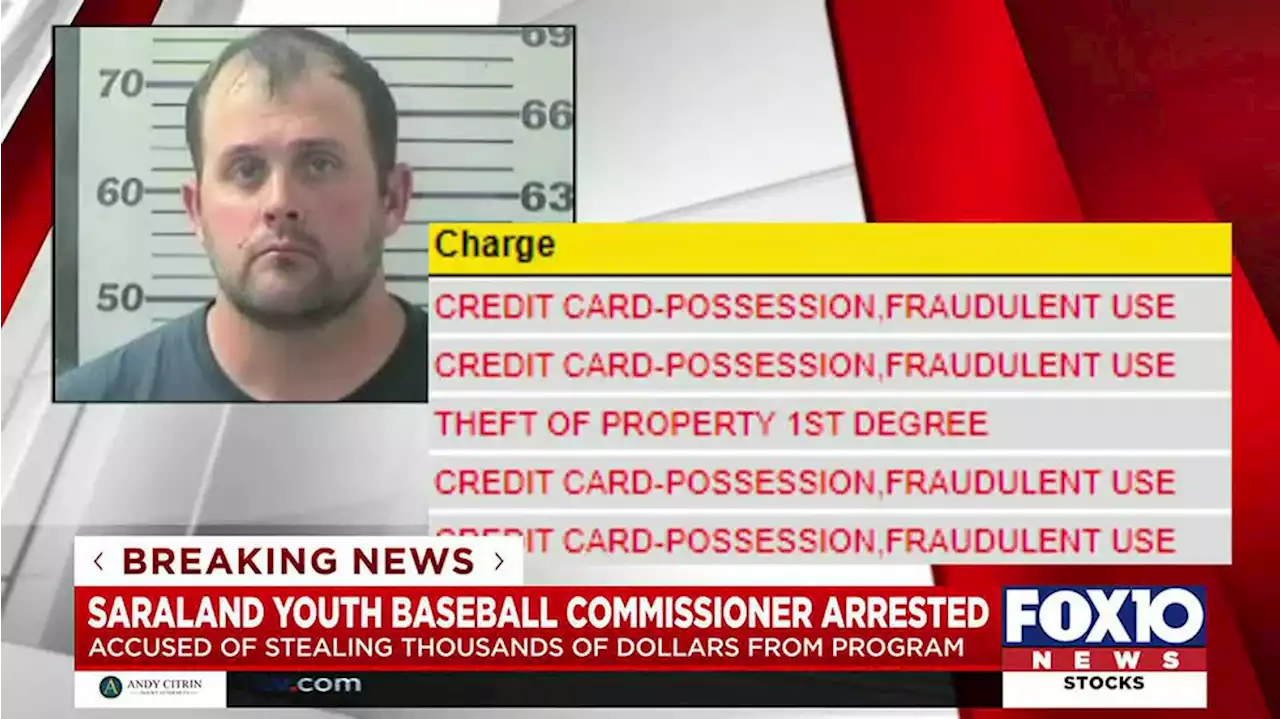 Saraland Youth Baseball commissioner charged with theft, fraud