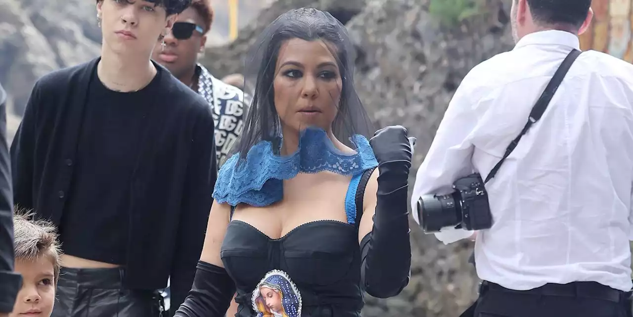 Kourtney Kardashian Wears Gothic Pre-Wedding Looks in Italy