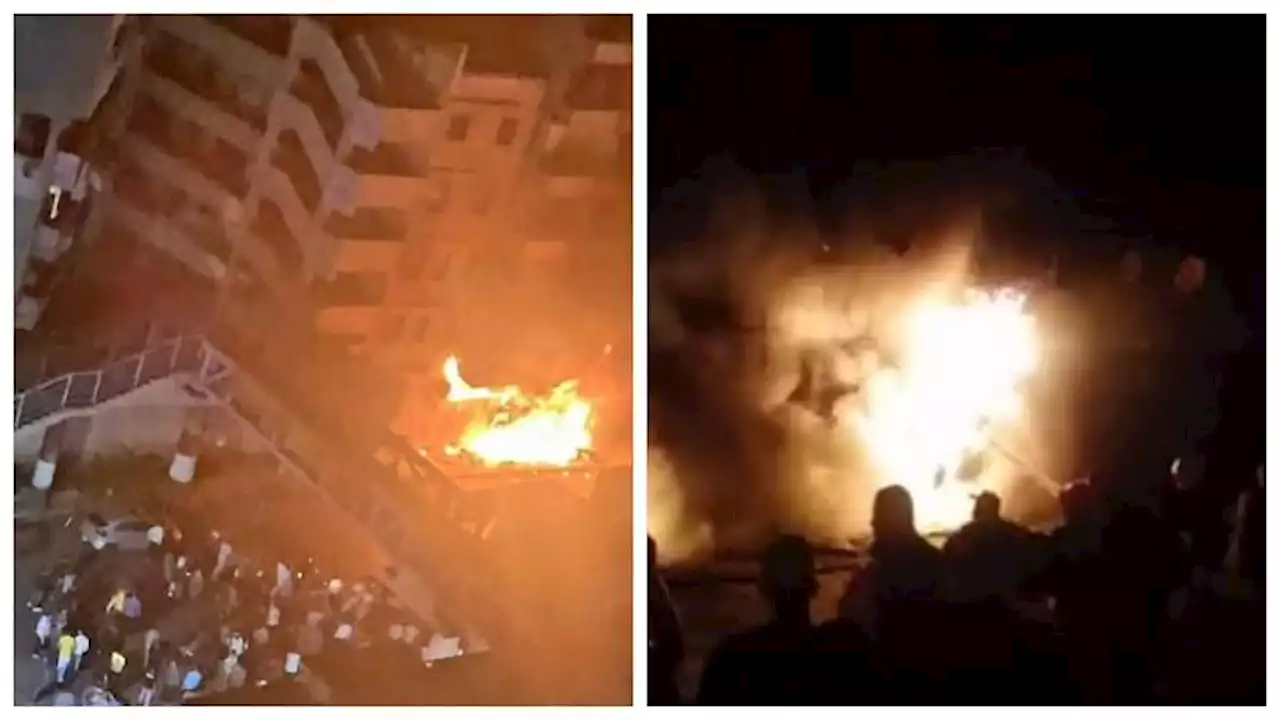 حريق يلتهم محل أدوات كهربائية في منطقة فيكتوريا بالإسكندرية- صور