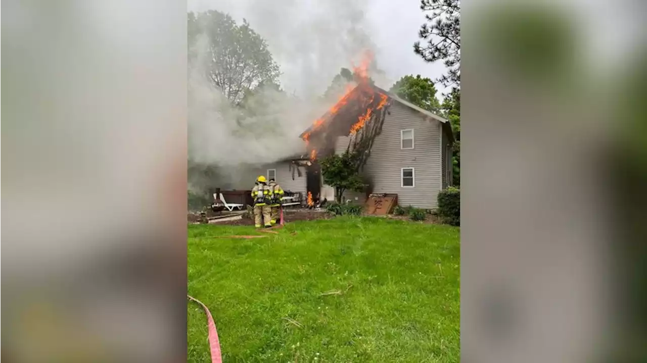 No one injured after fire engulfs home in Geauga County