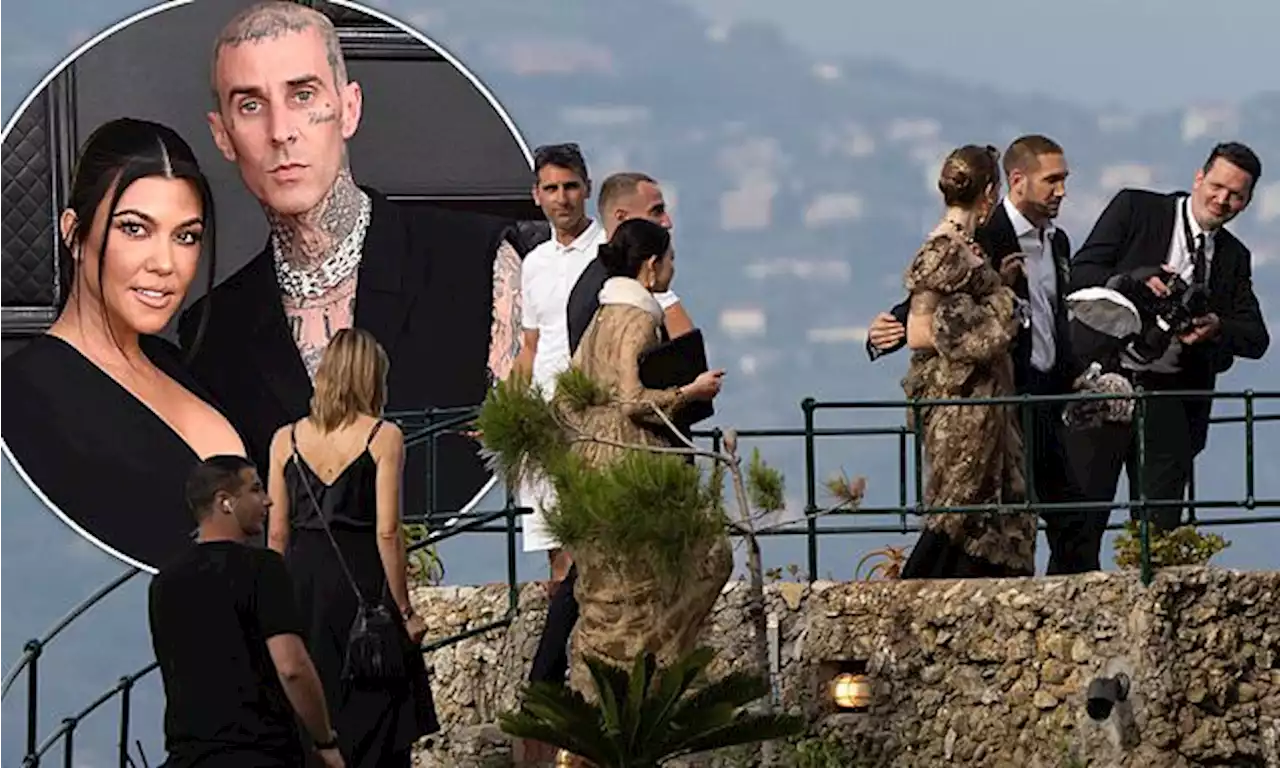 Kourtney Kardashian & Travis Barker's wedding guests arrive at castle