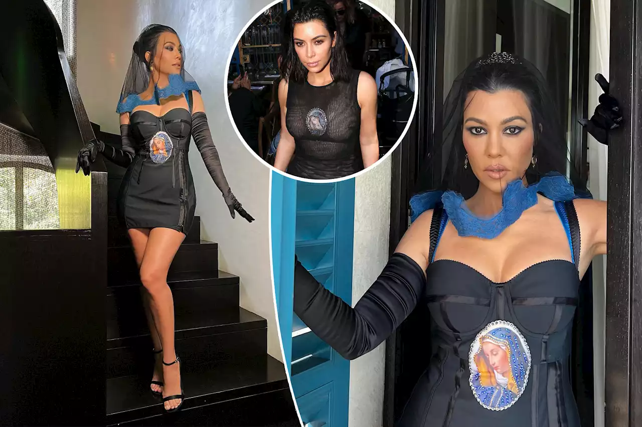 Kourtney Kardashian preps for Travis Barker wedding in Kim K throwback look