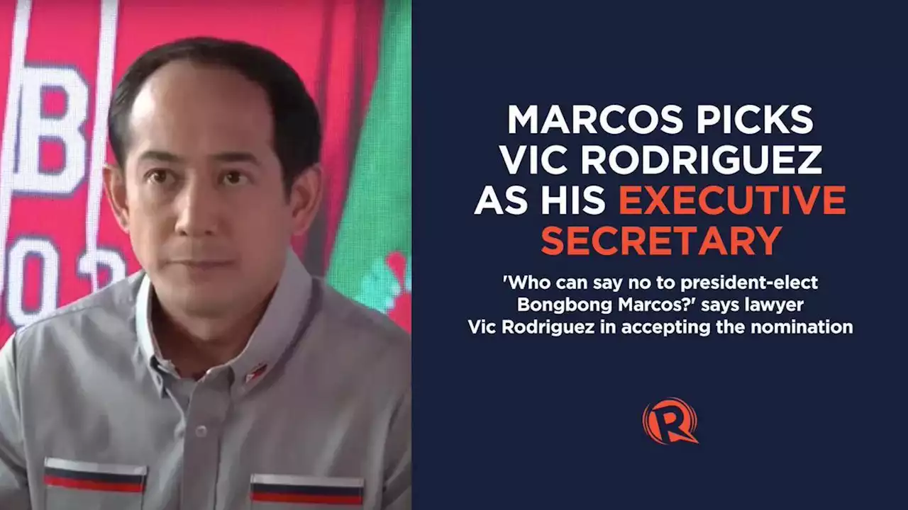 Marcos picks Vic Rodriguez as his executive secretary