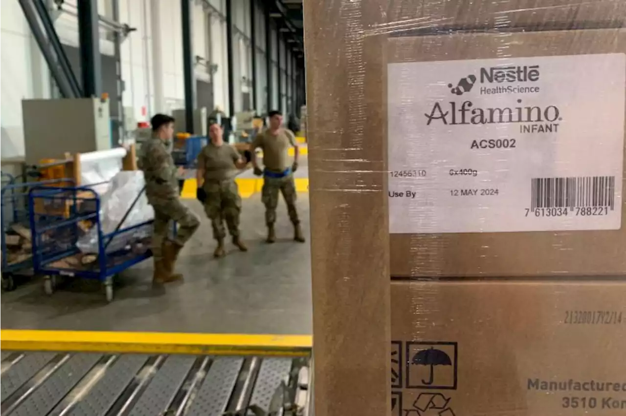 First baby formula shipment arrives from Europe on US military plane
