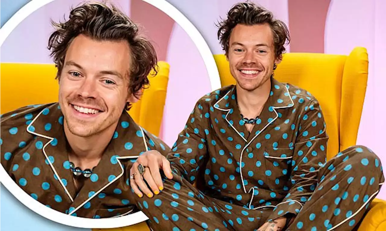 Harry Styles looks cosy in spotted pyjamas on CBeebies Bedtime Stories