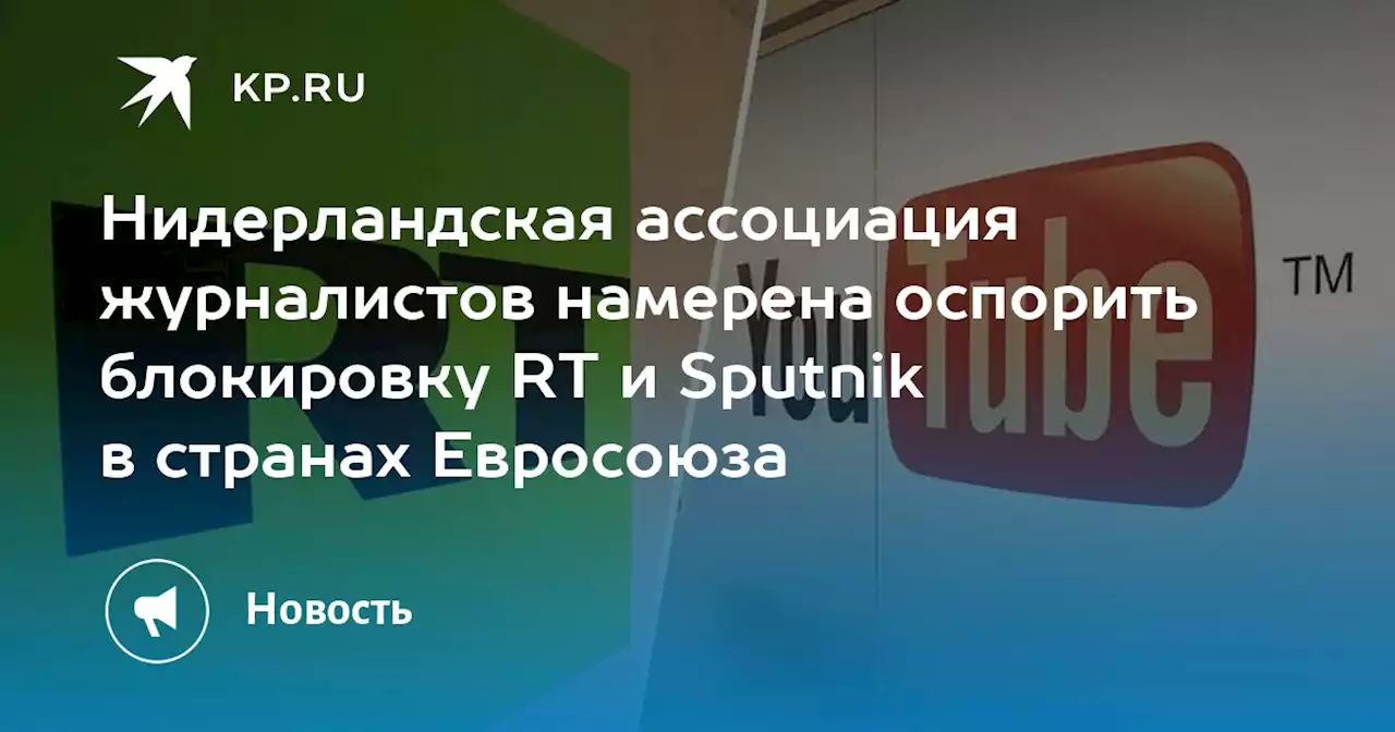 Нидерландская ассоциация журналистов намерена оспорить блокировку RT и Sputnik в странах Евросоюза