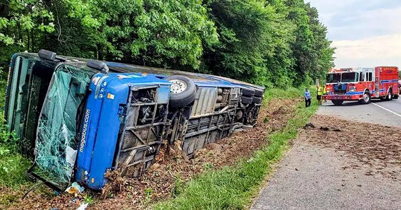 27 injured as bus rolls on I-95 in Maryland