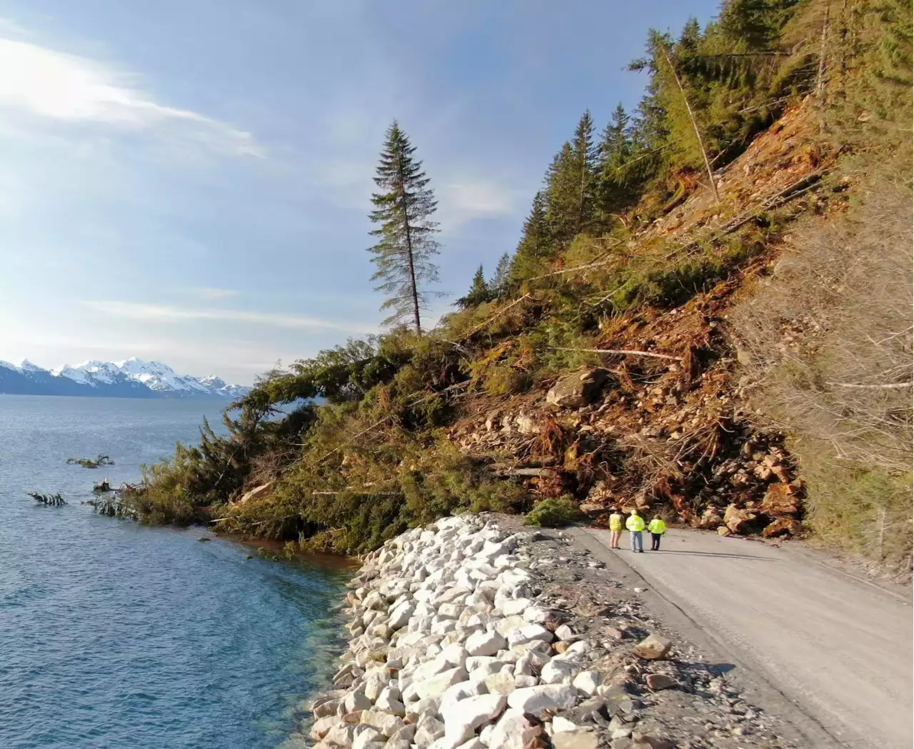 Officials expect to reopen Lowell Point Road on June 1, nearly a month after Seward landslide - Alaska Public Media