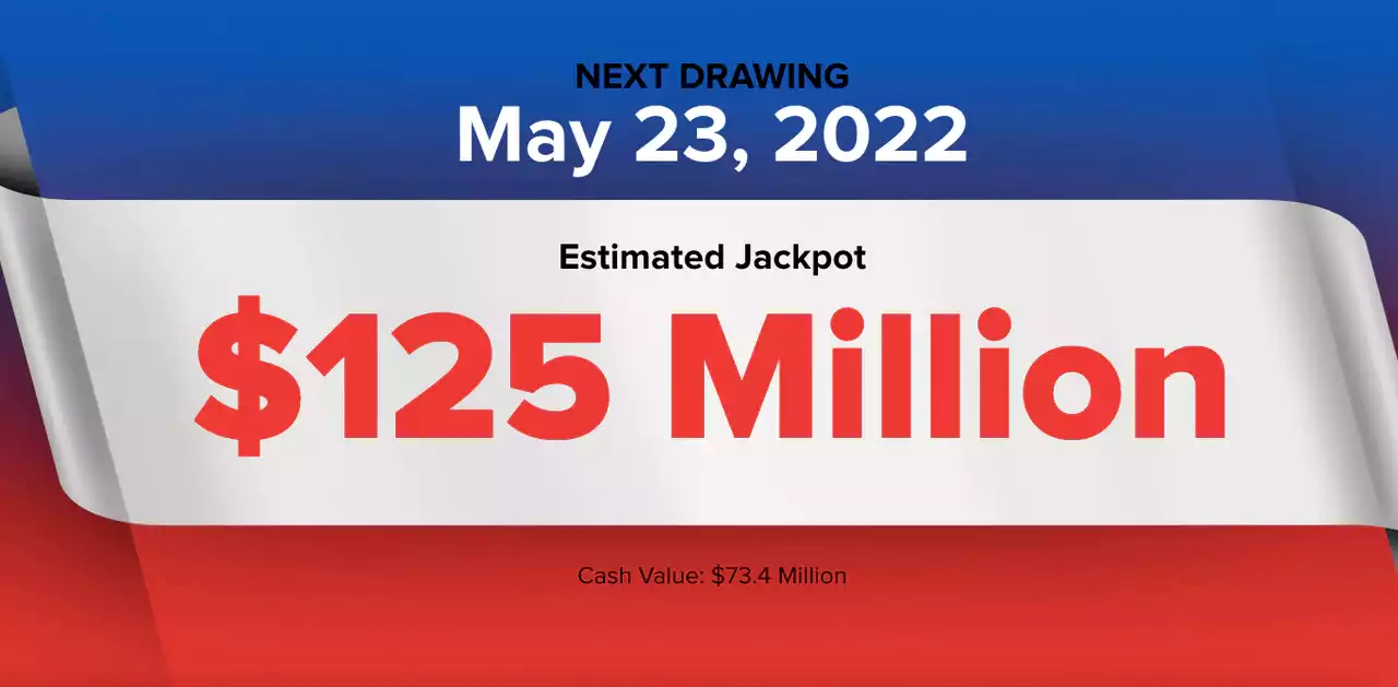 Powerball winning numbers for Monday, May 23, 2022; jackpot $125 million