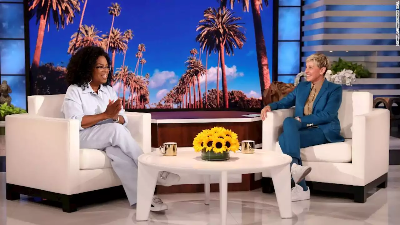 Oprah Winfrey visits Ellen DeGeneres in her final week of shows