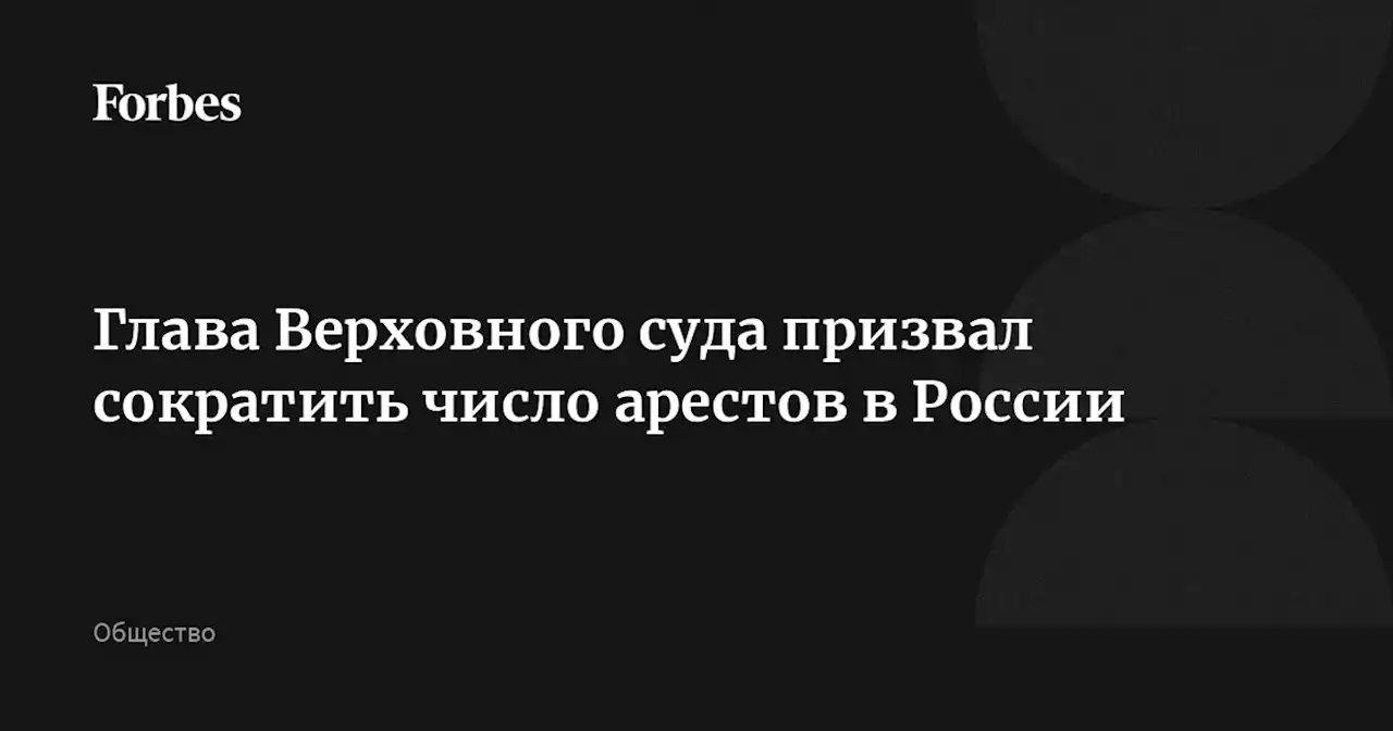 Глава Верховного суда призвал сократить число арестов в России