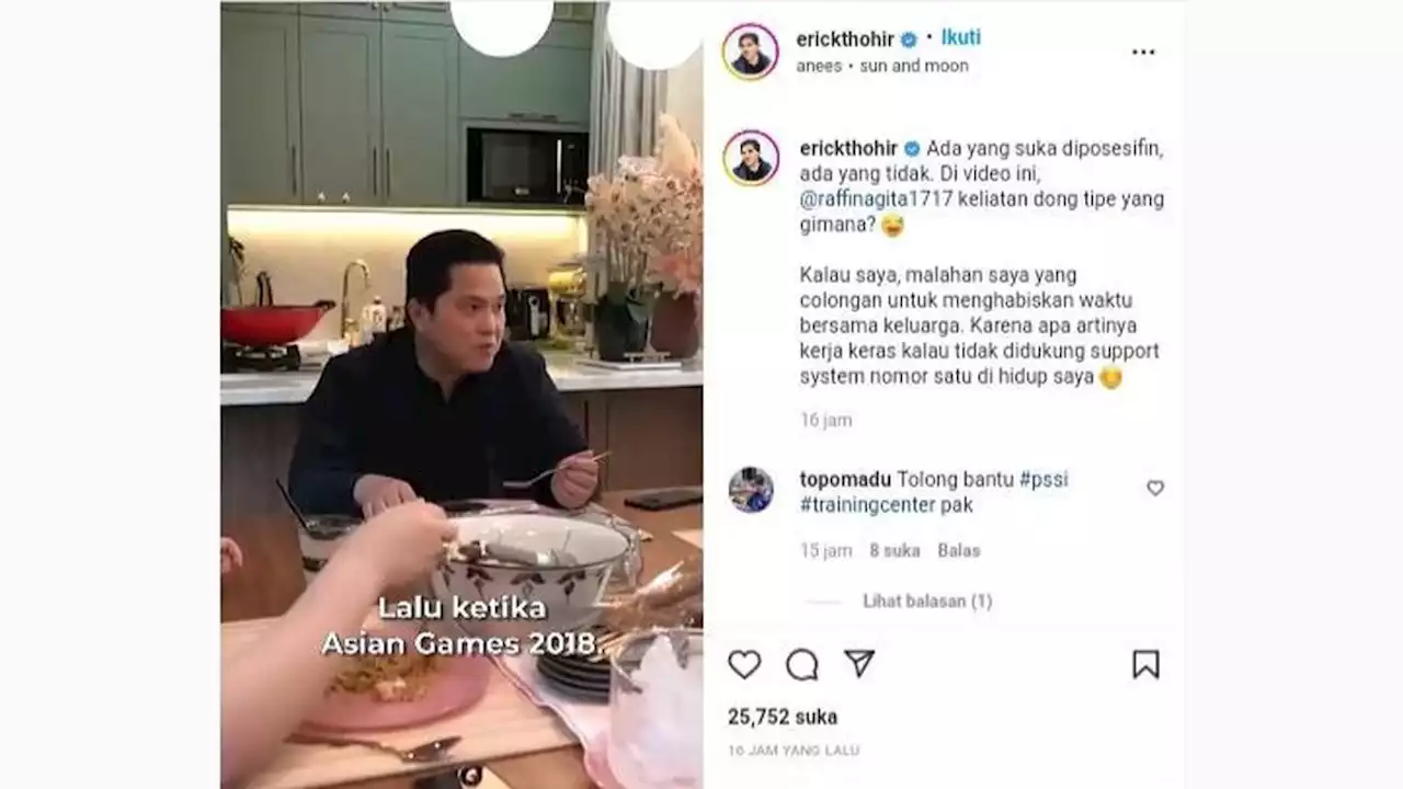 Ketemu Nagita Slavina, Erick Thohir Cerita Susahnya Kumpul Keluarga Usai Jadi Menteri