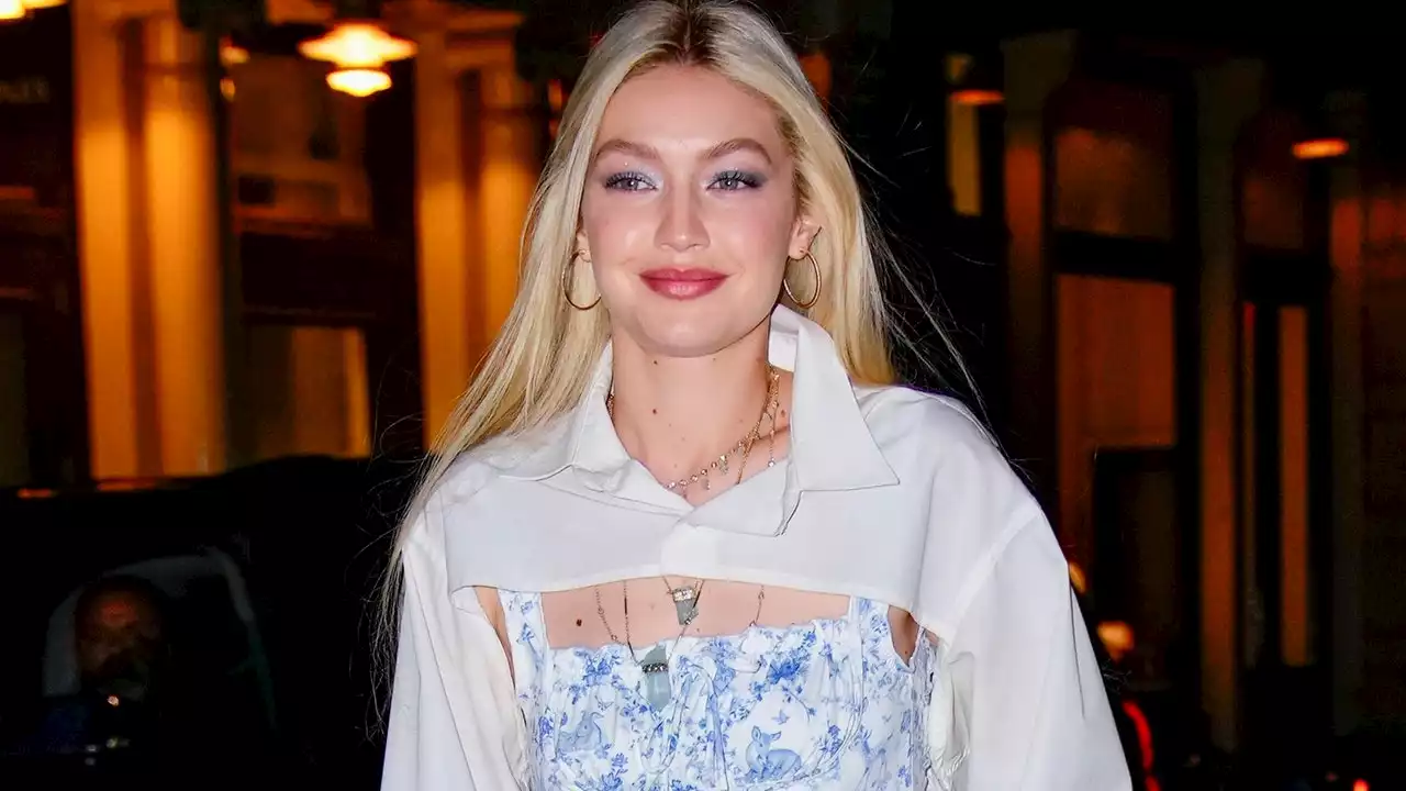 Gigi Hadid Wore Super Low-Rise Pants & a Swimsuit for a Night Out