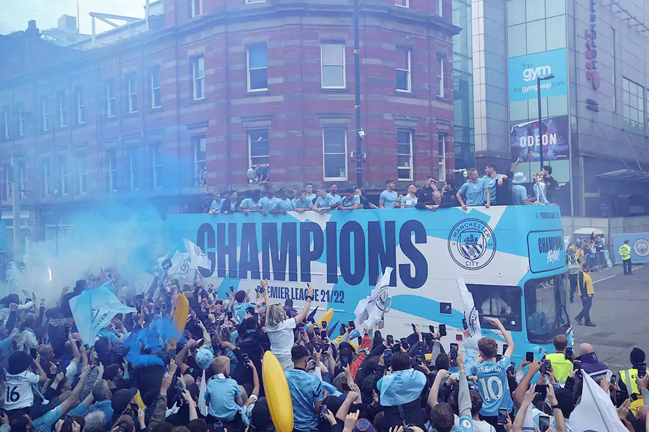 Man City paints town blue with open top bus parade - BusinessWorld Online