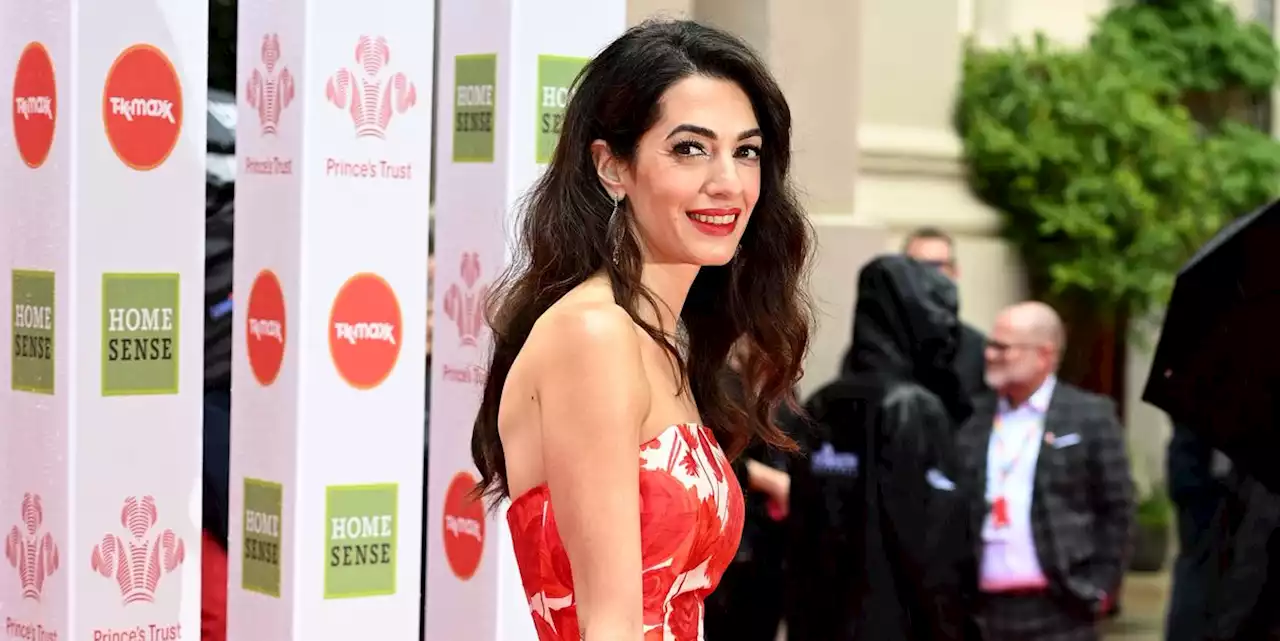 Amal Clooney Stunned in a Red Floral Strapless Dress at the 2022 Prince’s Trust Awards