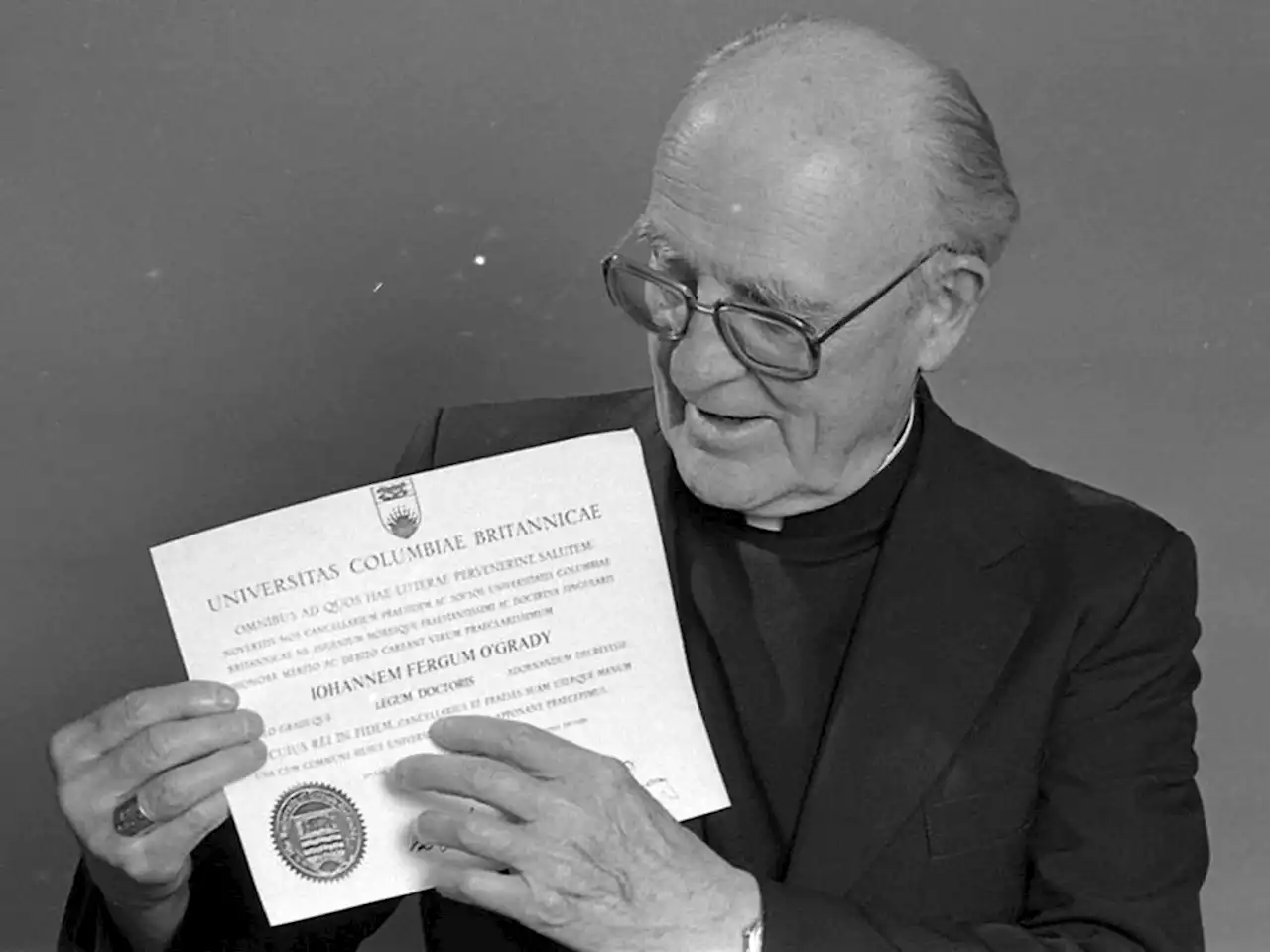 Bishop John Fergus O'Grady: UBC to rescind honorary degree bestowed on residential school principal