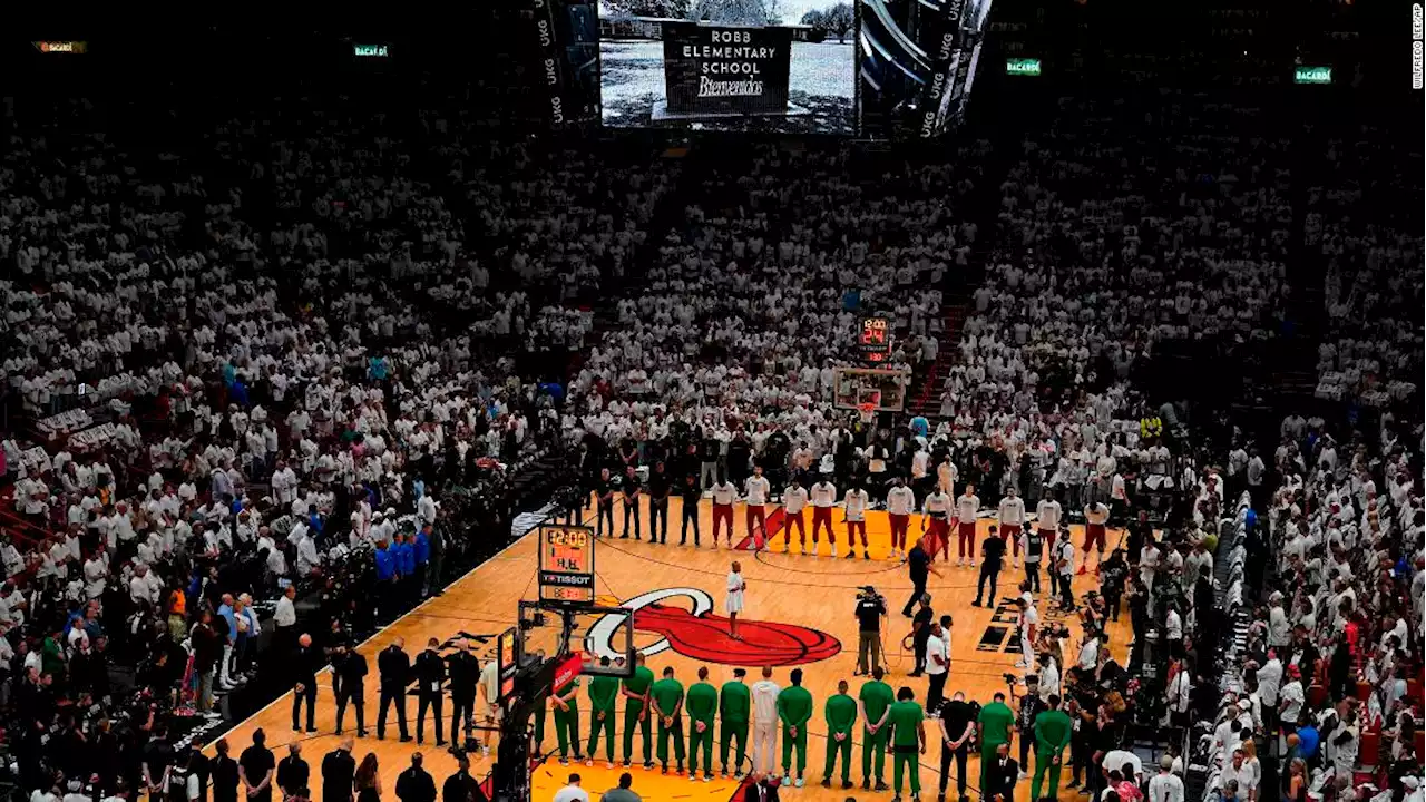 Miami Heat and Boston Celtics pay tribute to victims as the sporting world reacts to Texas shooting