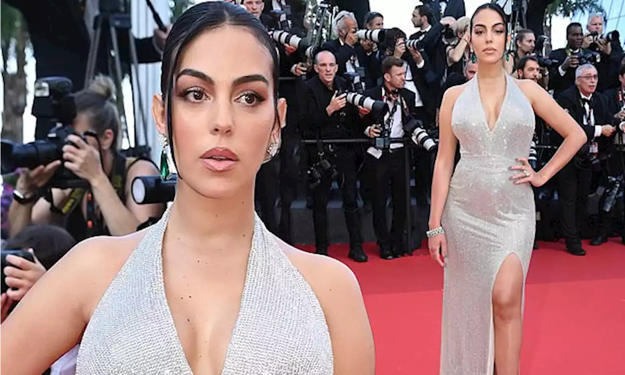 Georgina Rodriguez glitters in a plunging gown in Cannes