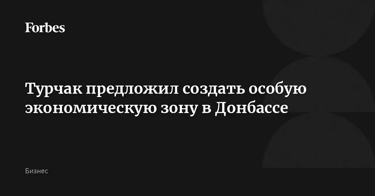 Турчак предложил создать особую экономическую зону в Донбассе