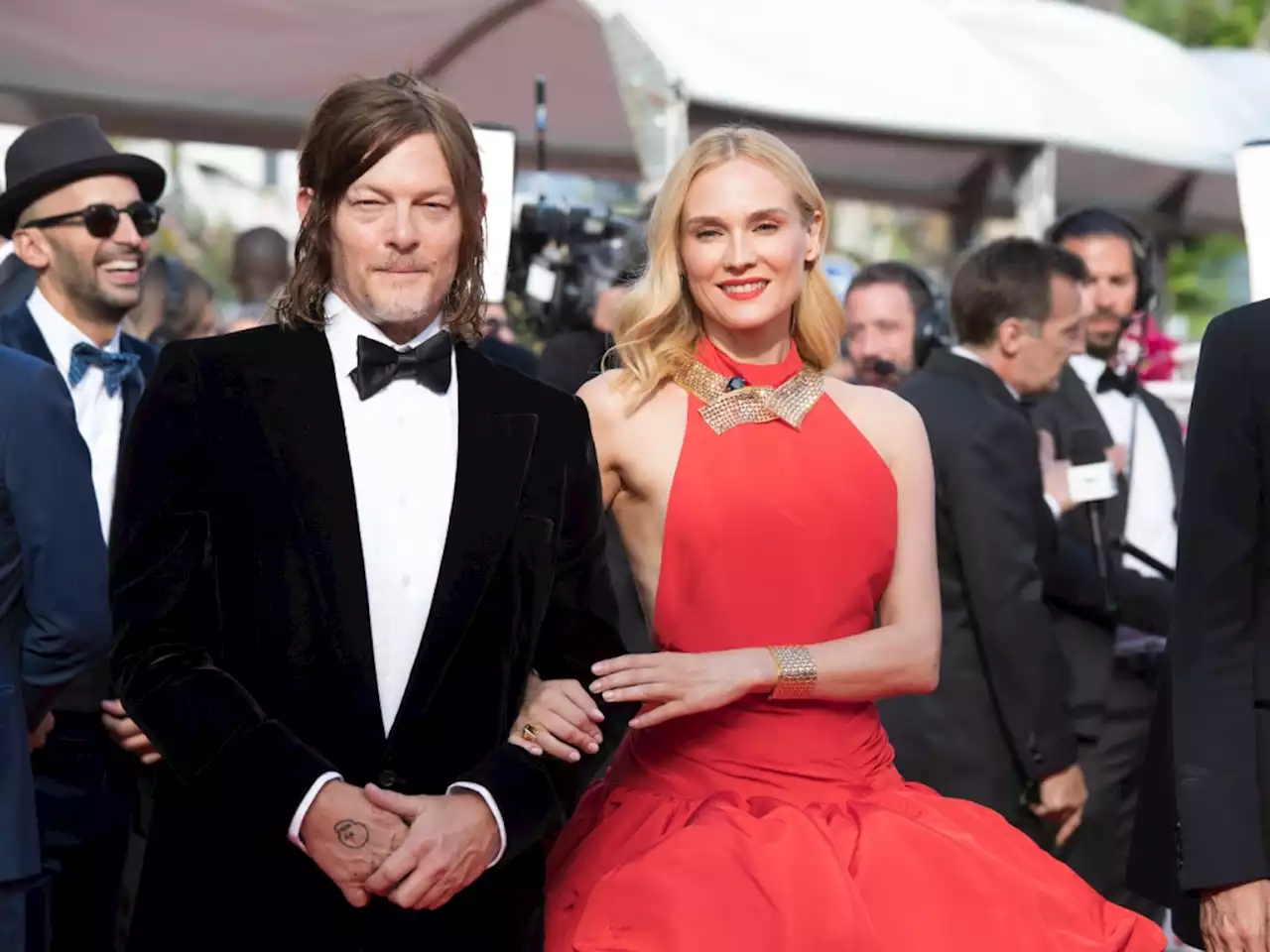 Diane Kruger's Dramatic Red Gown Took Center Stage at Cannes With 'Hot Date' Norman Reedus