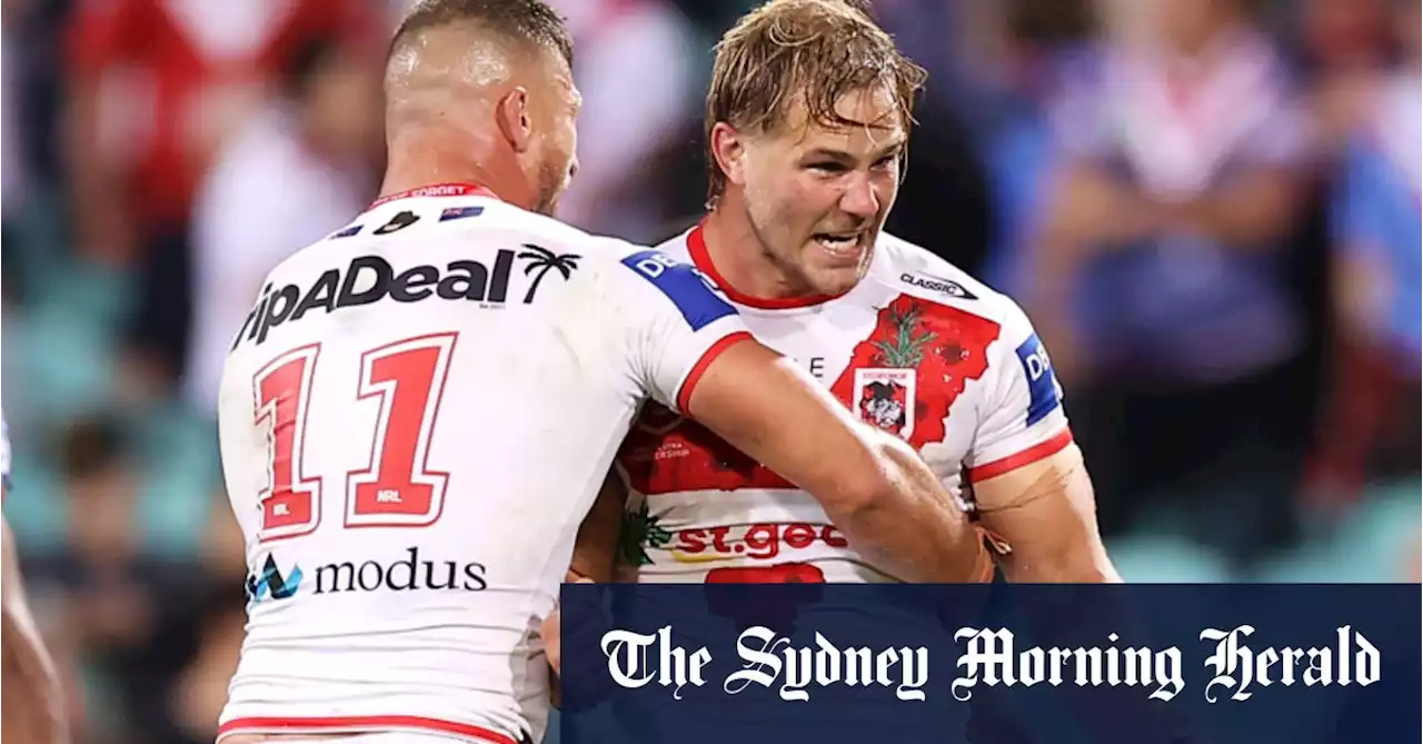 ‘First NSW player picked’: De Belin’s praise for Dragons teammate