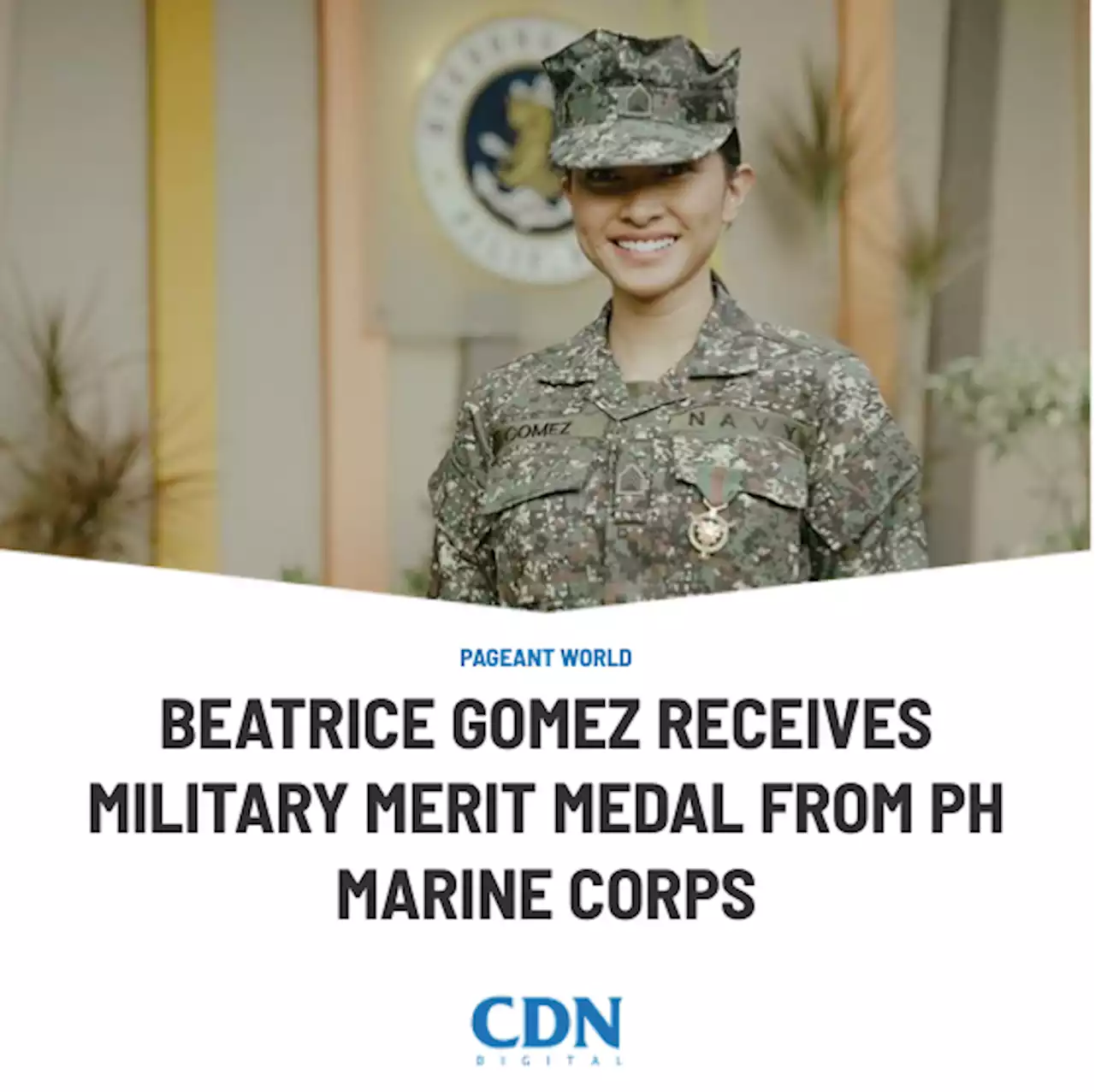 Beatrice Gomez receives military merit medal from PH Marine Corps