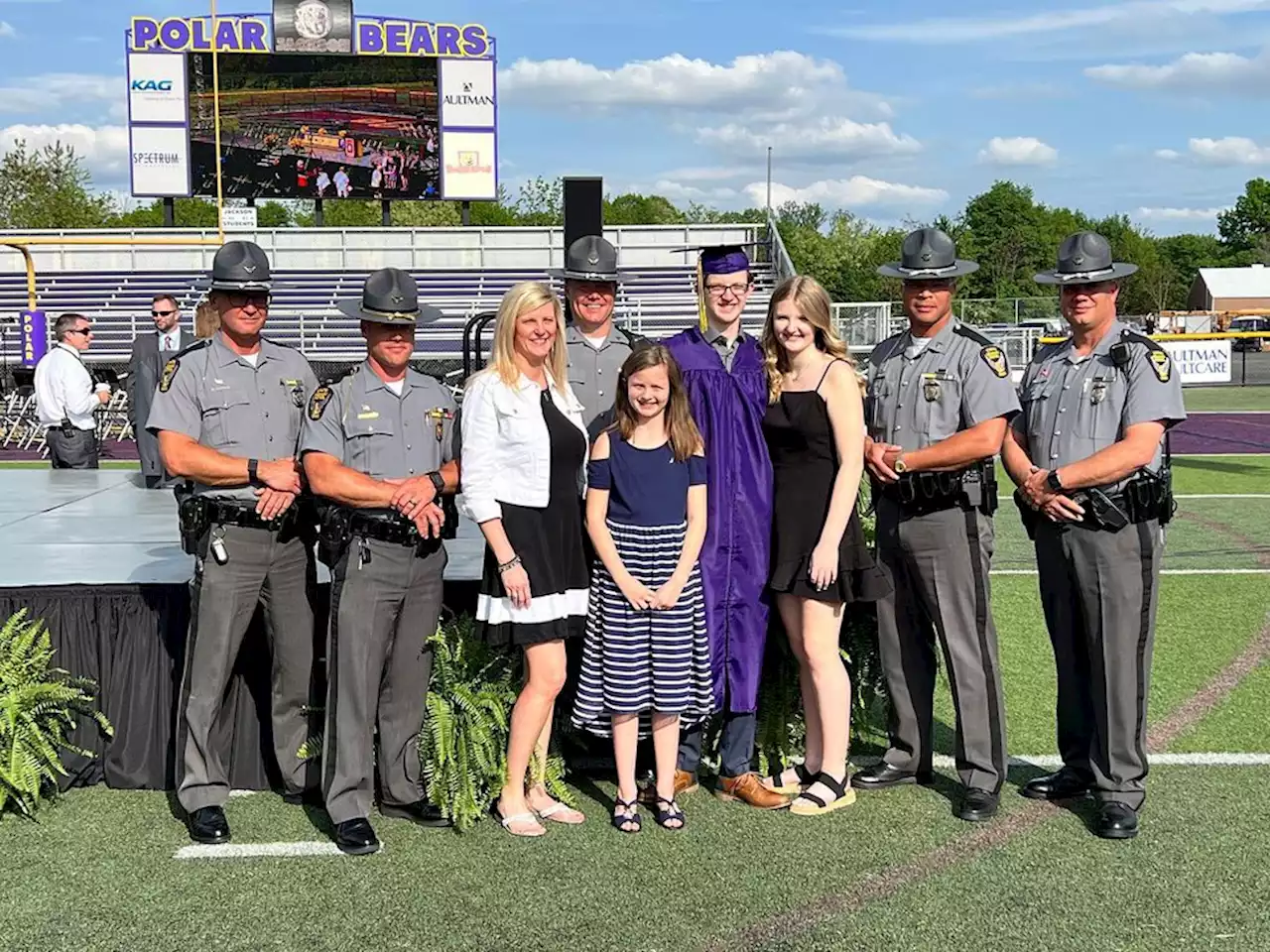 Ohio State Highway Patrol attends Stark County high school graduation for late trooper’s son