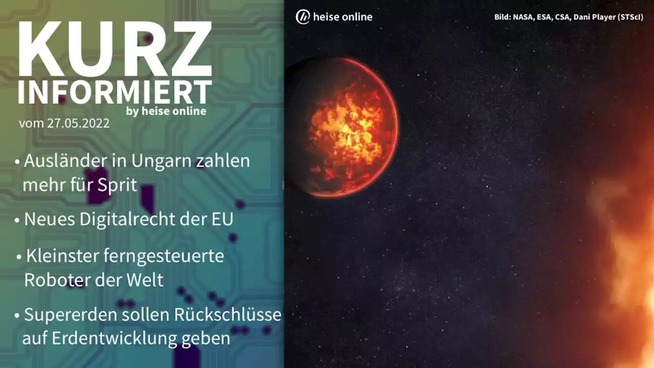 Kurz informiert: Spritpreis, EU-Digitalrecht, Roboter, Supererden