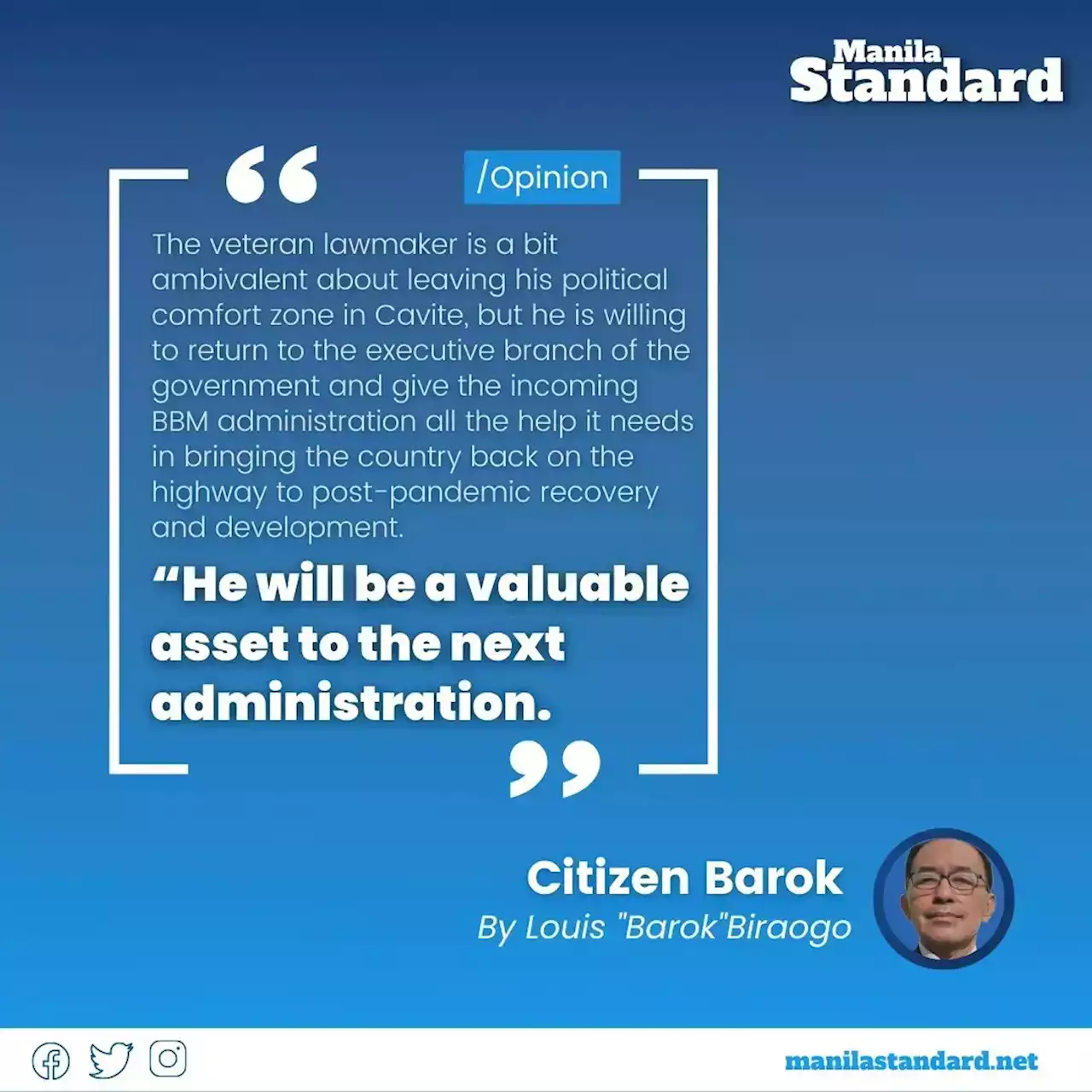 Remulla is an excellent choice for Justice Secretary