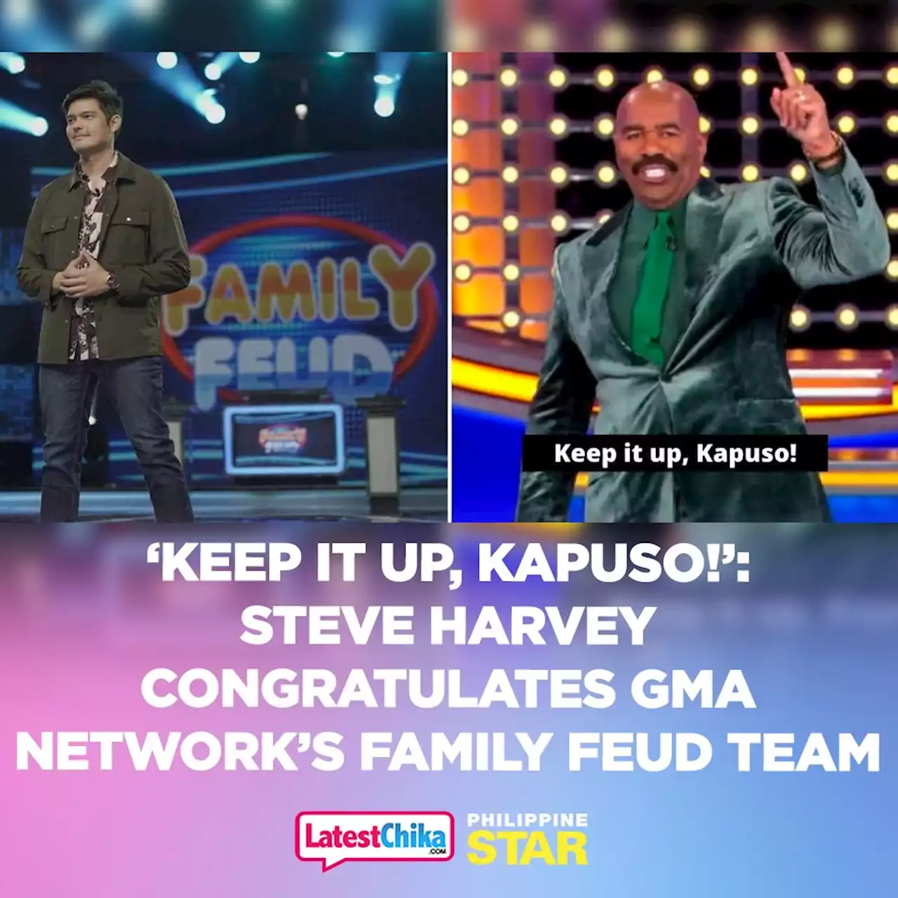 ‘Keep it up, Kapuso!’: Steve Harvey congratulates GMA Network's Family Feud team - Latest Chika