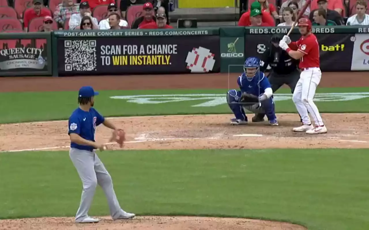 Watch: Reds Player Swings, Misses on 44-MPH Pitch