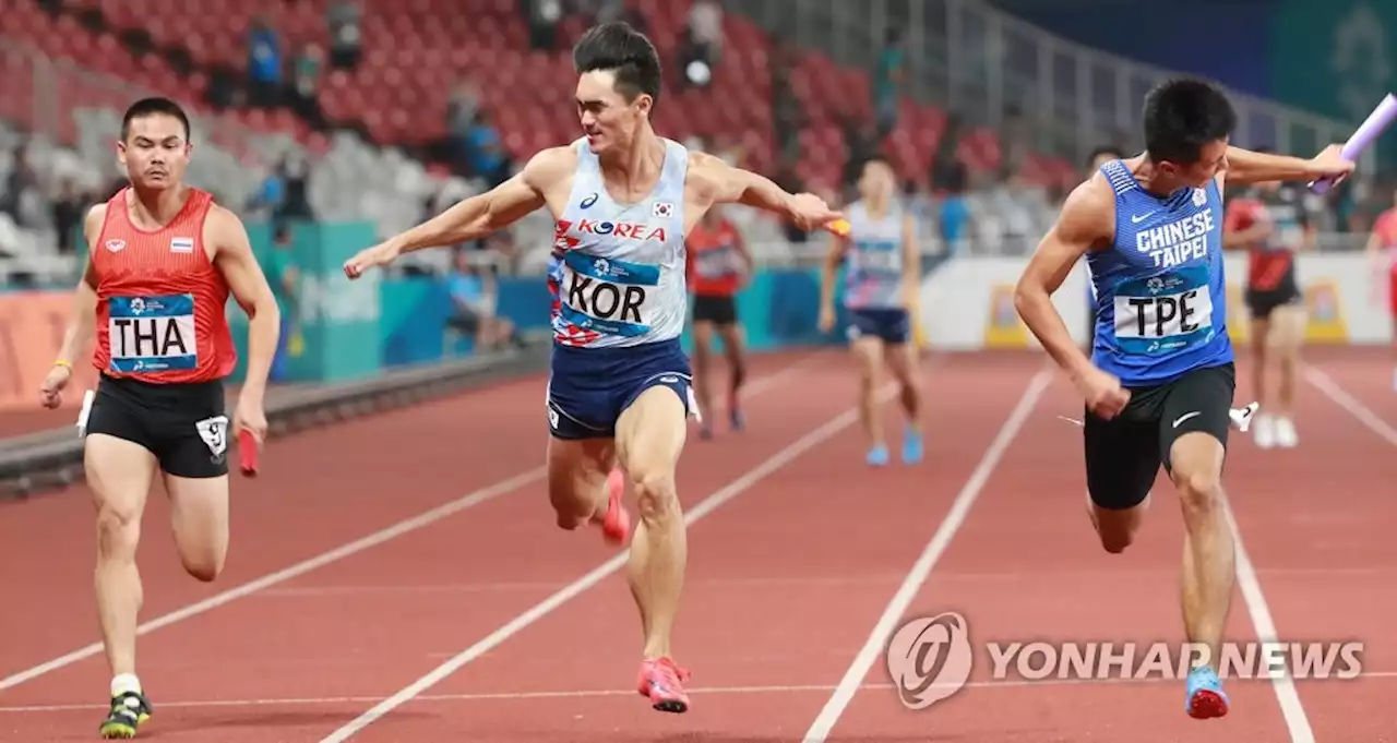 한국 男 400ｍ계주 대표팀, '태국 볼트' 분손 상대 실전 테스트 | 연합뉴스