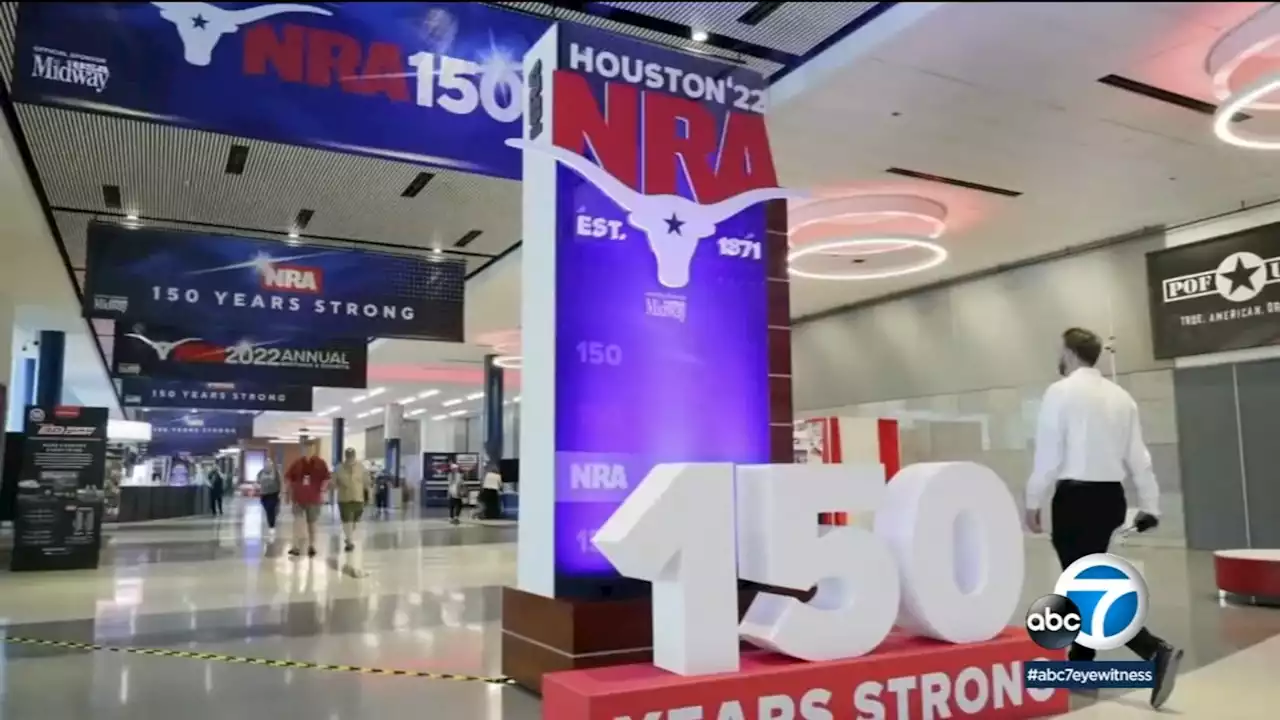 NRA convention in Texas: Thousands protest while speakers say changing laws isn't the answer