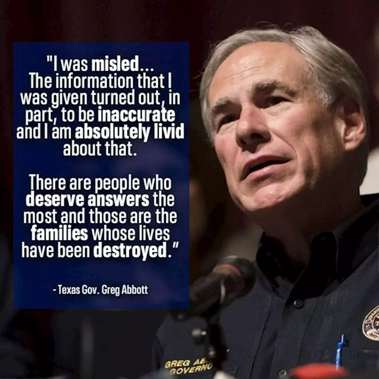 Gov. Abbott says he was ‘misled' about response to Texas school shooting