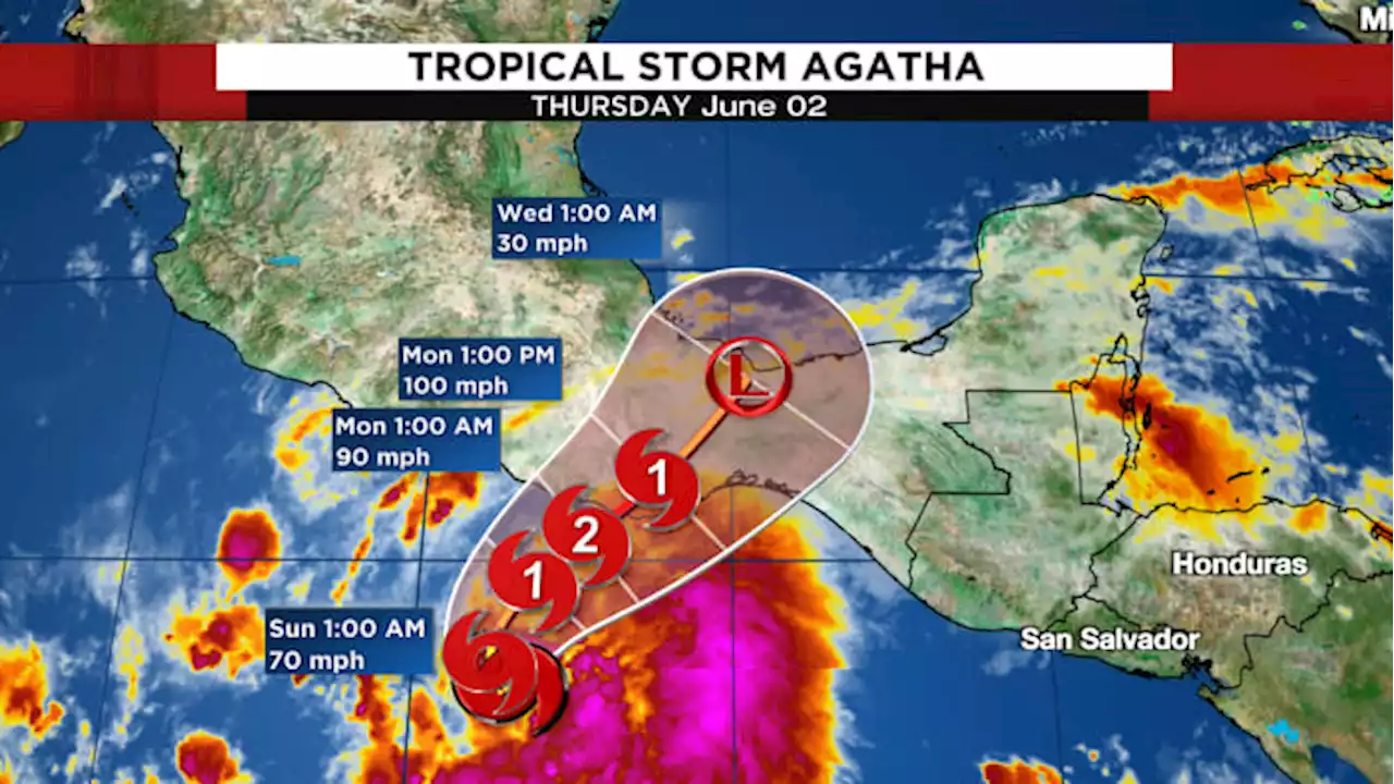 Tropical Storm Agatha forms off Mexico’s Pacific coast