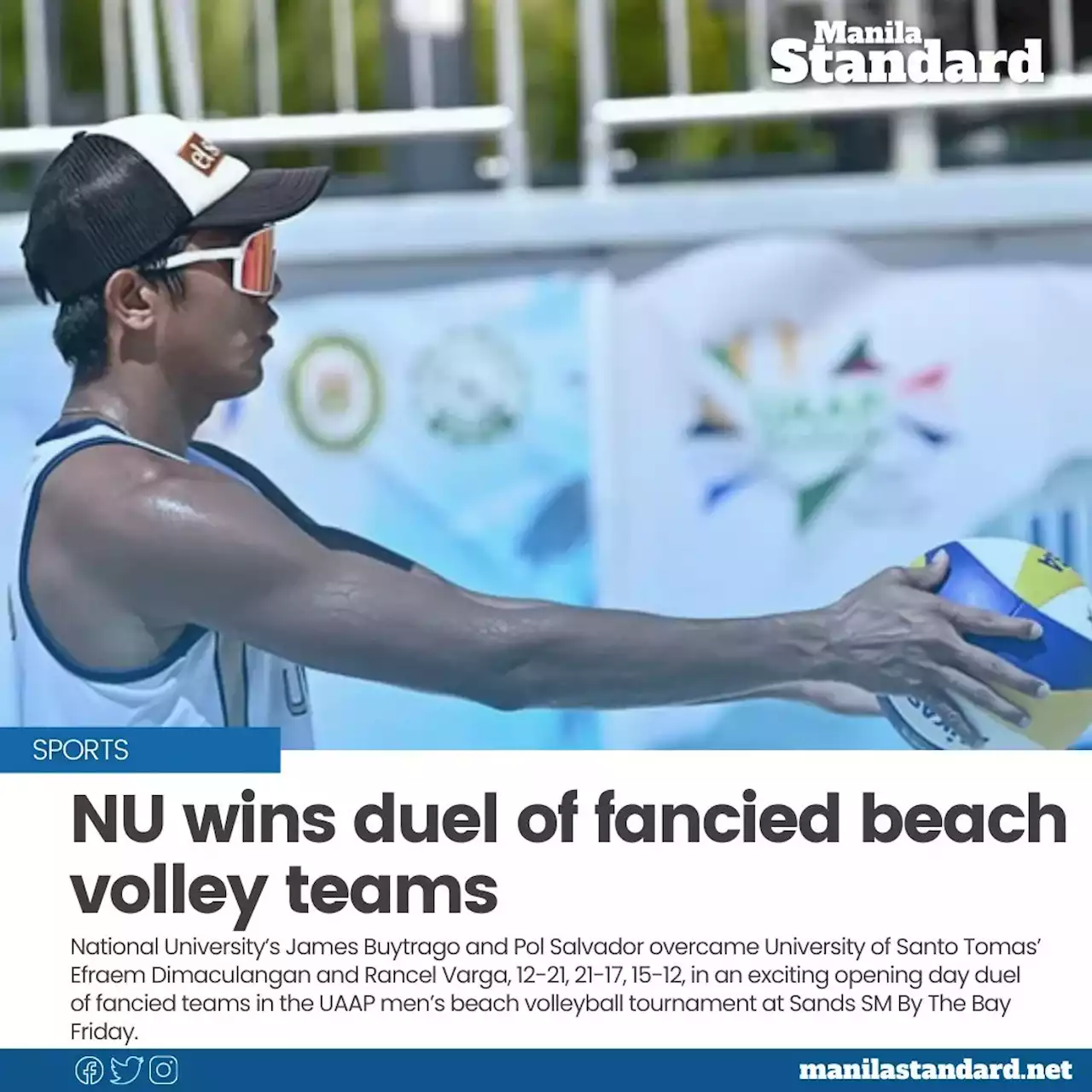 NU wins duel of fancied beach volley teams