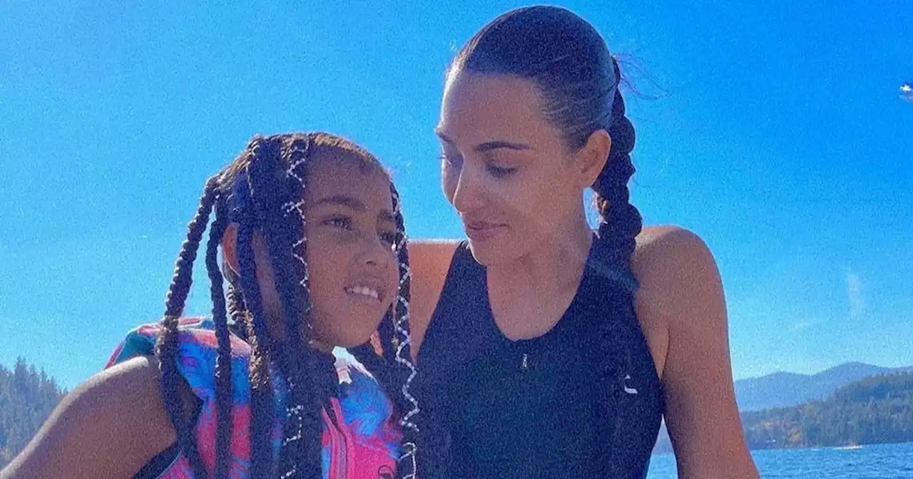 Kim Kardashian and daughter North are twins in matching black wedding outfits