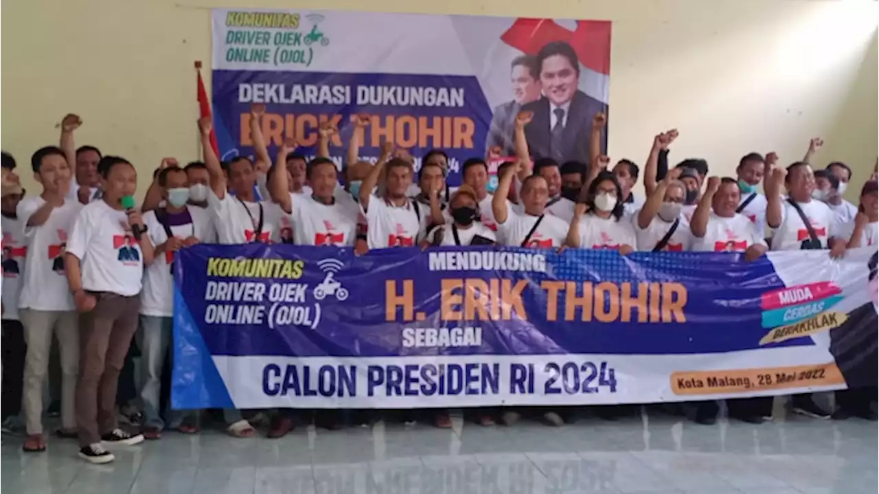 Puluhan Pengemudi Ojol Dukung Erick Thohir jadi Presiden 2024, Ini Alasannya