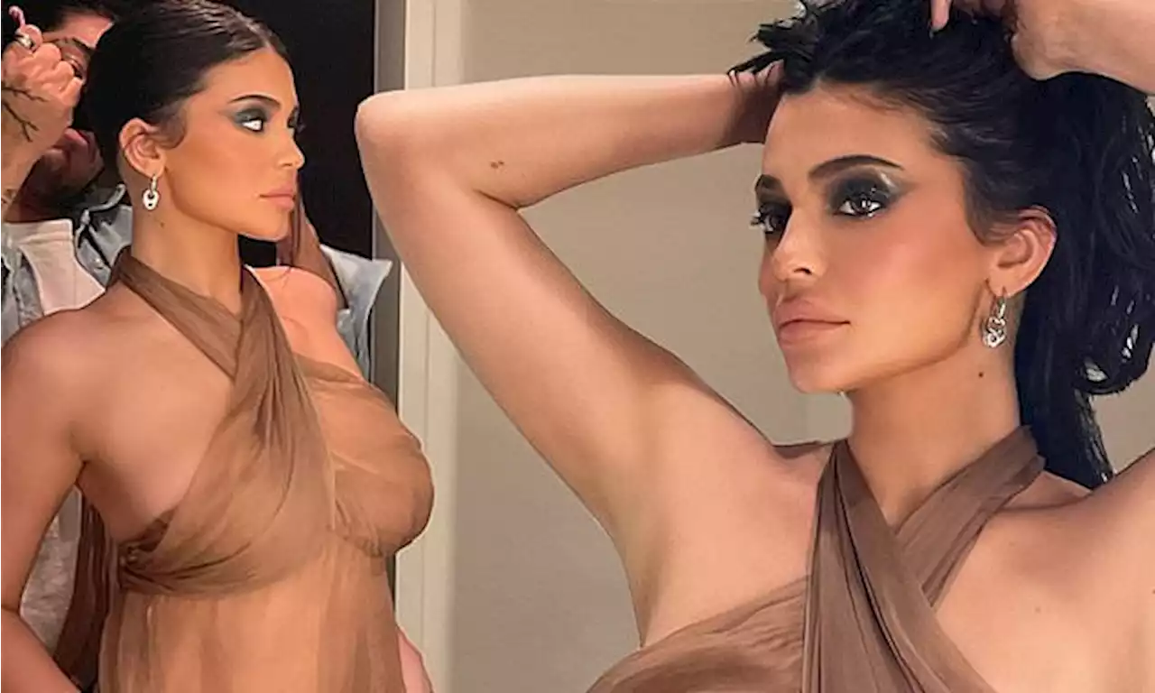 Kylie turns up glam factor in daring sheer top during 'shoot dayz'