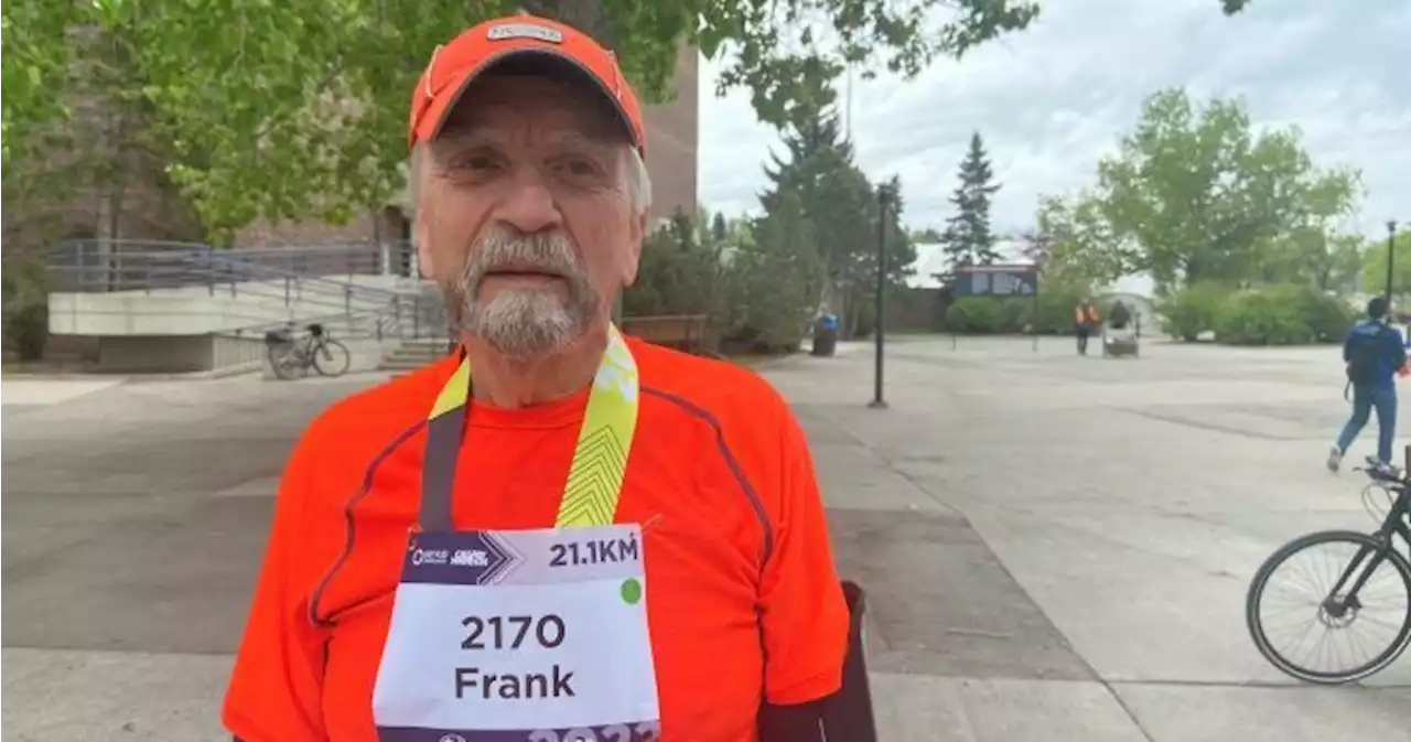 73-year-old Calgary man runs half marathon to help in the long journey of caring for wife with dementia - Calgary | Globalnews.ca